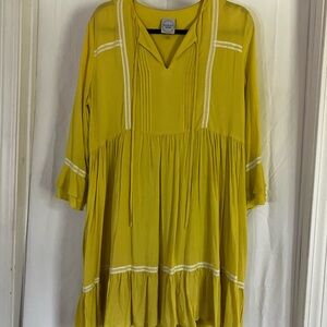 Violet Weekend yellow Tiered Peasant Dress